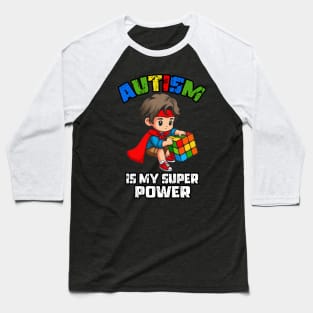 Autism Is My Super Power, Strong Boy Baseball T-Shirt